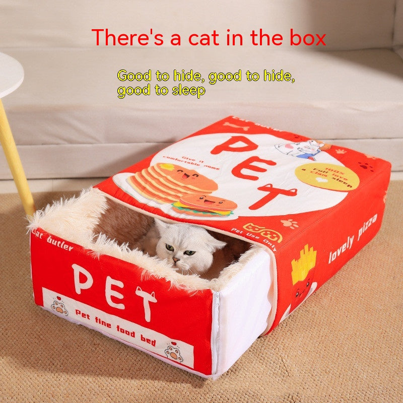 Fully Enclosed Snack Box-shaped Cat Nest