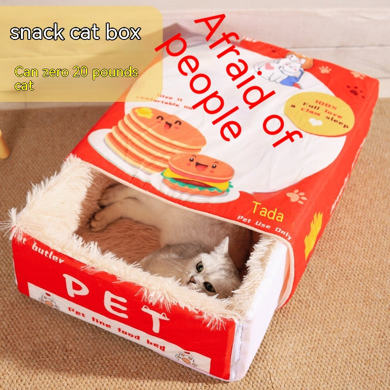 Fully Enclosed Snack Box-shaped Cat Nest