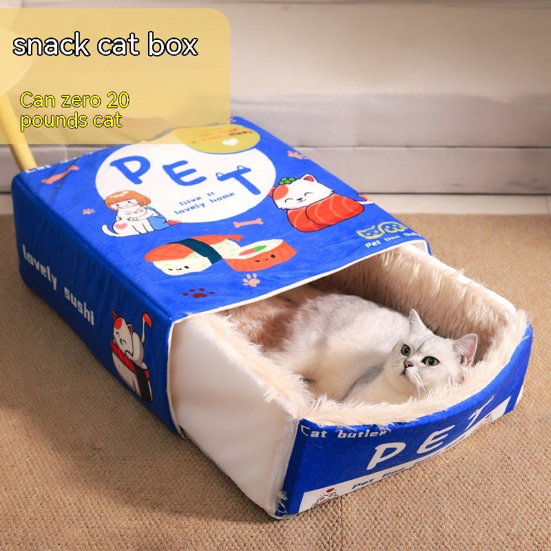 Fully Enclosed Snack Box-shaped Cat Nest