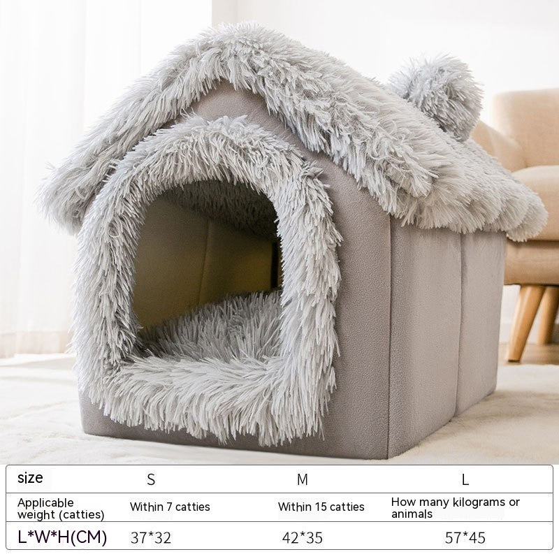 Closed Removable And Washable Autumn And Winter Tent Dog Bed Pet Bed Cat House