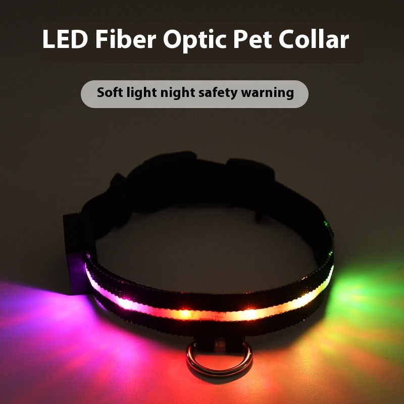 LED Color Luminous Collar Luminous Dog Walking Light