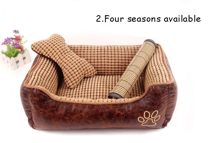 Soft Pet Dog Bed Basket – High-Quality Fabrics for Dogs & Cats