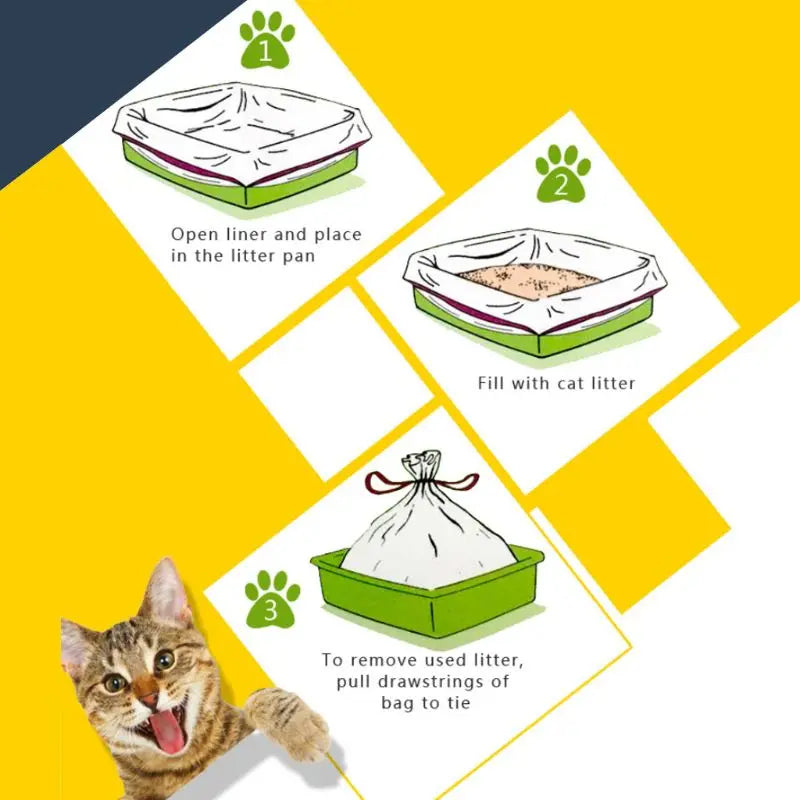 Hygienic Elastic Cat Litter Bags – Professional Pet Supplies for Easy Cleanup | Available in S/M/L Sizes