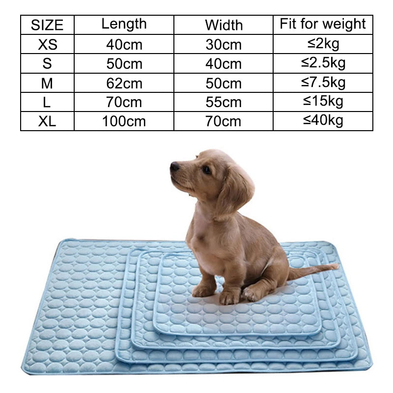 Cooling Summer Pet Mat Washable Breathable Pet Bed for Small Medium Large Dogs and Cats Ideal for Sofa and Car Travel