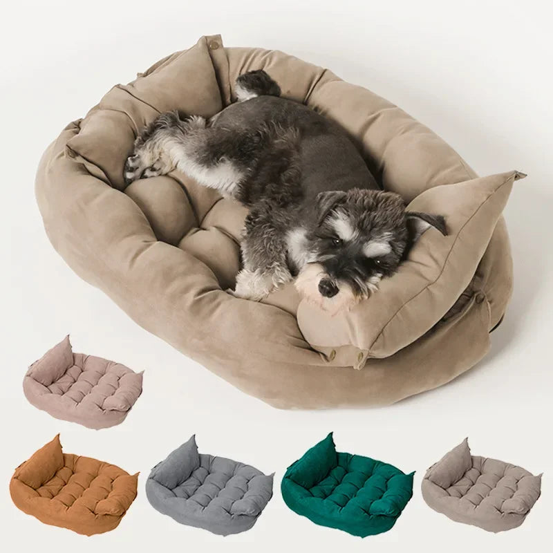 Multi-Functional Folding Pet Sofa – Deformable Kennel Mat & Dog Bed House