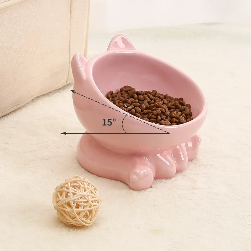 Ceramic Cat Bowl – Elevated Design for Comfort