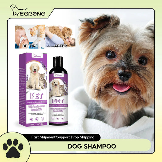 Pet Shampoo Flea Killer Hair Softening Relieve Itching Ph Balanced Cleaning Moisturizing Smooth  Shampoo for Sensitive Skin