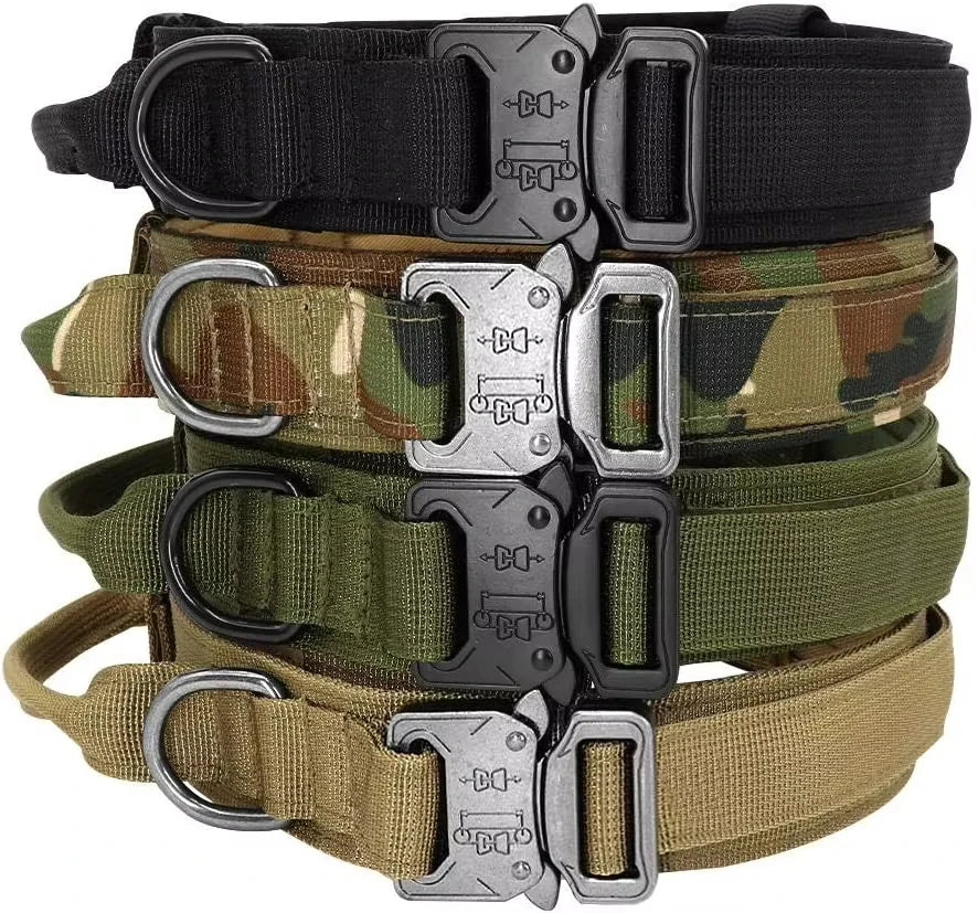 Duarable Military Tactical Dog Collar Adjustable Nylon Collar Size M, L, XL