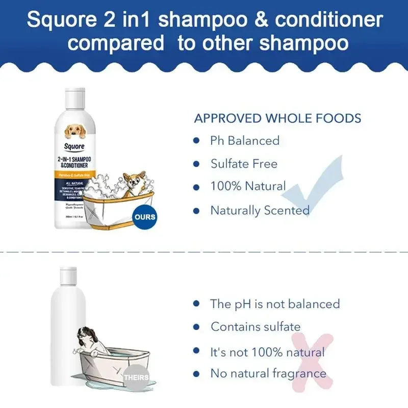 Pet Shampoo And Conditioner 2 In 1 Natural Moisturizing Shampoo Moisturizing Pett Shampoo For Sensitive Skin PH Balanced