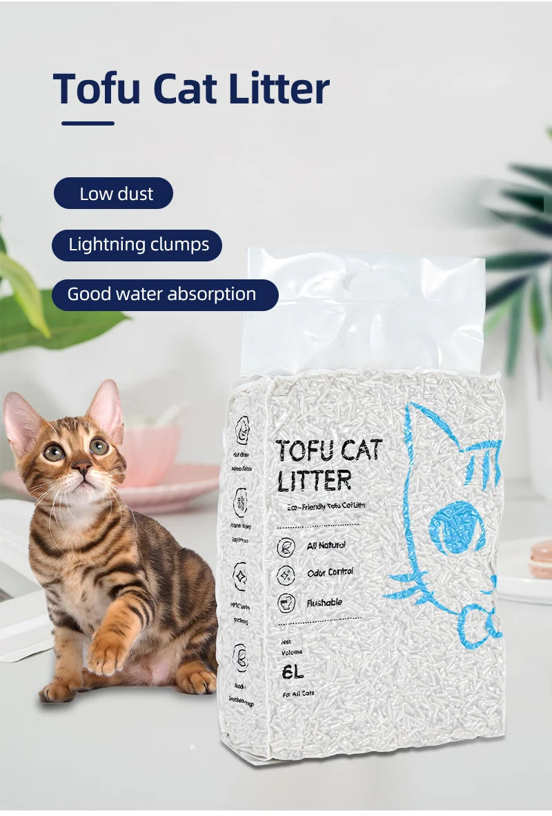 BEST High-Quality Natural 2MM Tofu Cat Litter – Premium Pet Product for Pet Shops | Eco-Friendly, Clumping, and Odor Control