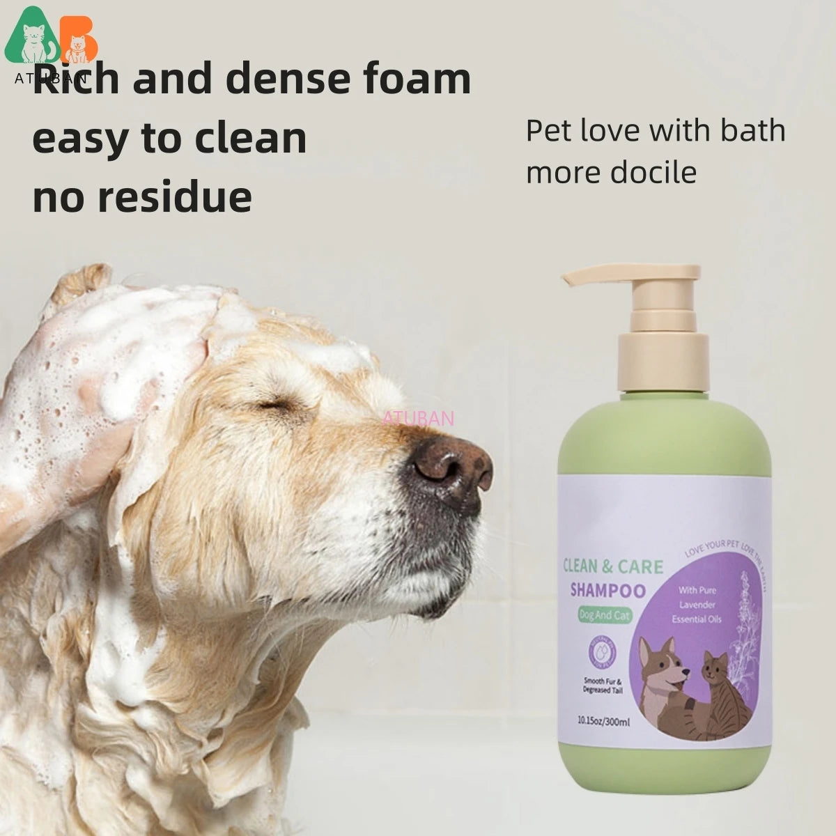 Hypoallergenic Pet Shampoo and Conditioner Probiotic Pet Shampoo for Smelly Dogs and Cats Royal Lavender Scented