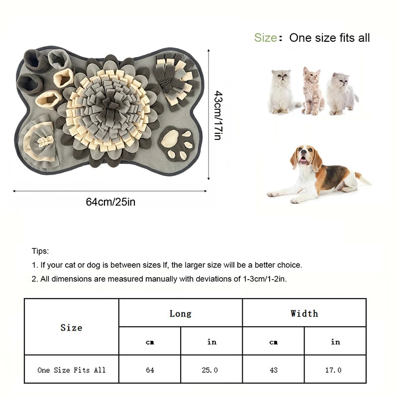 Interactive Pet Toy: Smell Mat Foraging Training Blanket Educational Slow Food Toy for Dogs