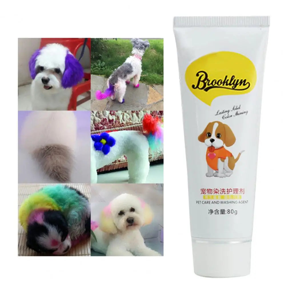 Pet Hair Color DIY Dye Agent Semi Permanent Non-Fading Bright Coloring Dyestuff Pigment for Dogs Cats Short Haired Eye Catching