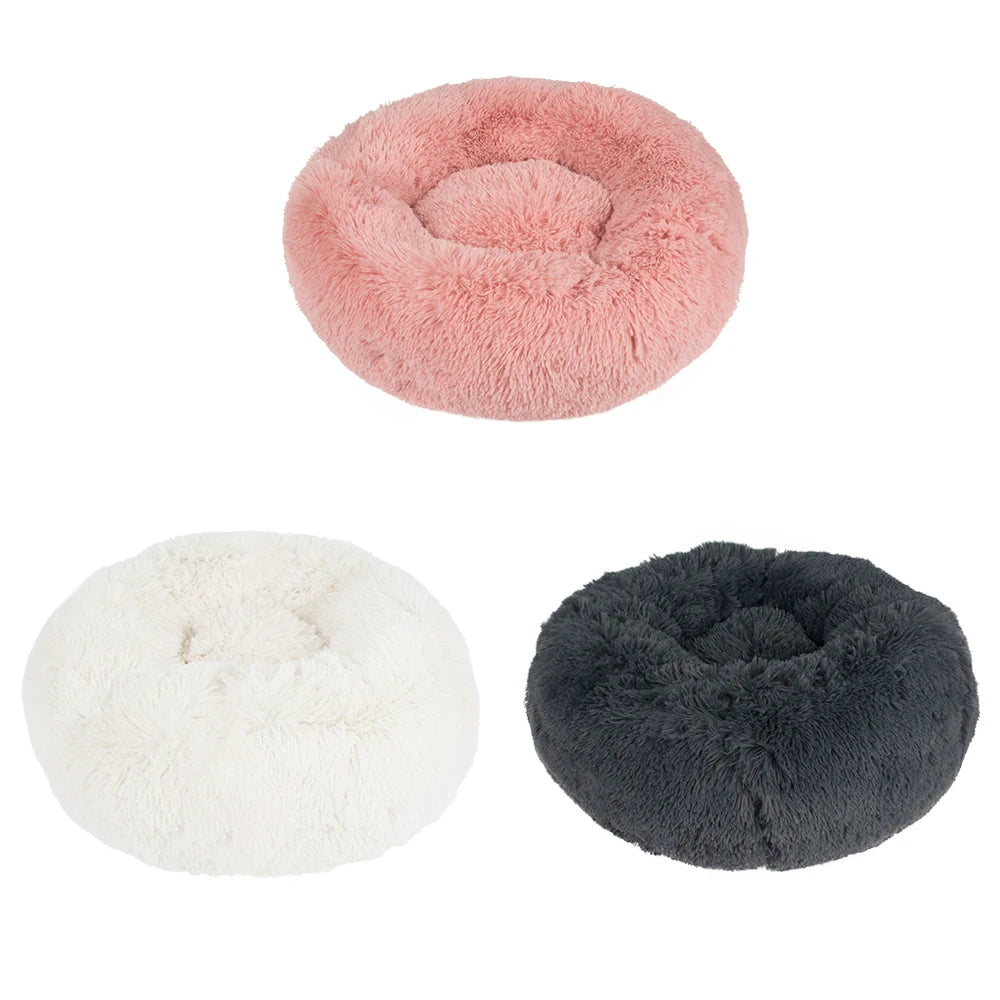 Soft Luxury Plush Pet Cushion – Round Cat and Dog Bed