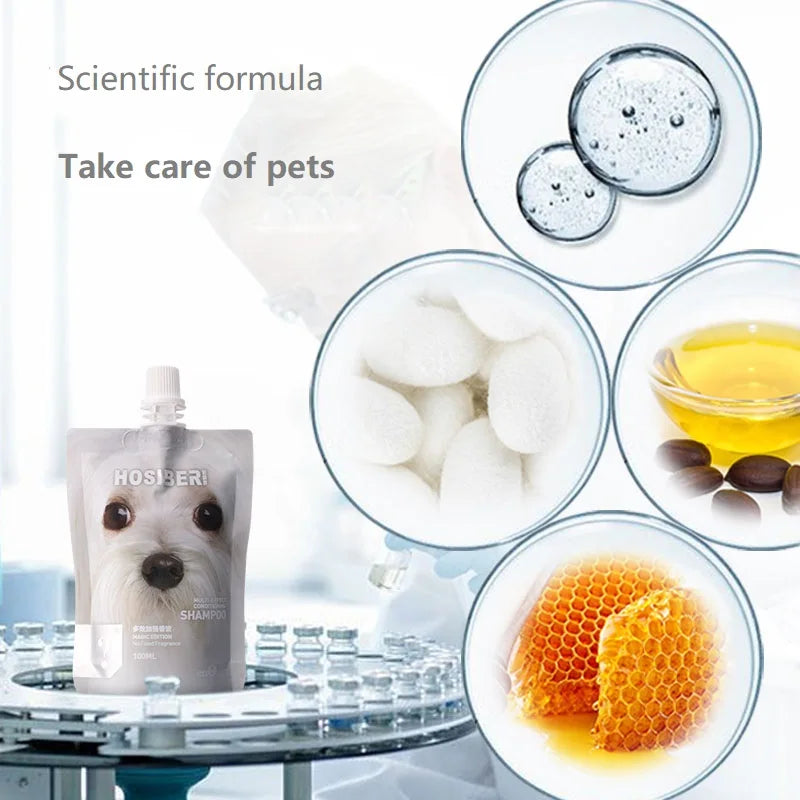 Pet Bath Shampoo Conditioner, Soft Shower Gel, General Bathing Supplies, Sterilization Deodorant, Fragrant Itching, 100ml