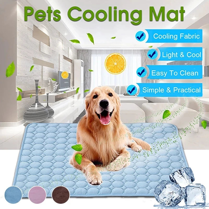 Cooling Summer Pet Mat Washable Breathable Pet Bed for Small Medium Large Dogs and Cats Ideal for Sofa and Car Travel