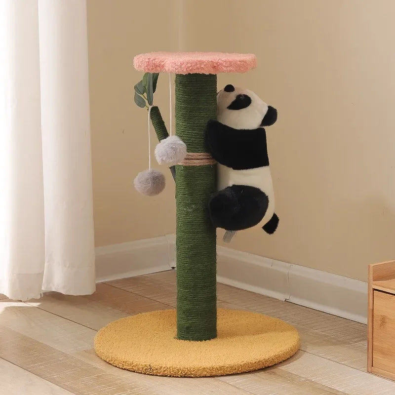 Panda-Themed Cat Tree with Sisal Scratching Posts – Cute Climbing Frame for Cats