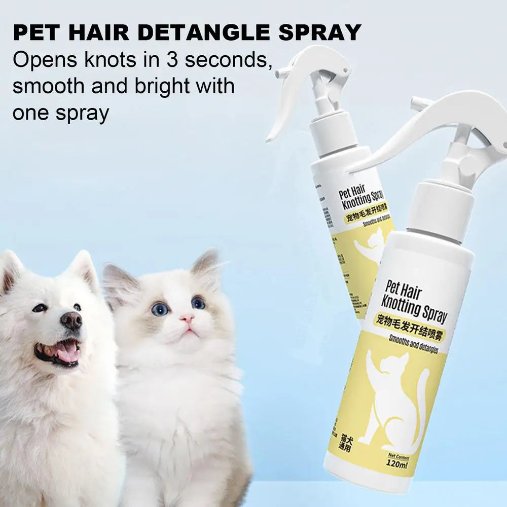 Anti-Static Pet Detangling Spray 120ml Leave-in Dematting Conditioner for Pet Grooming Free Brushing Mist Wash