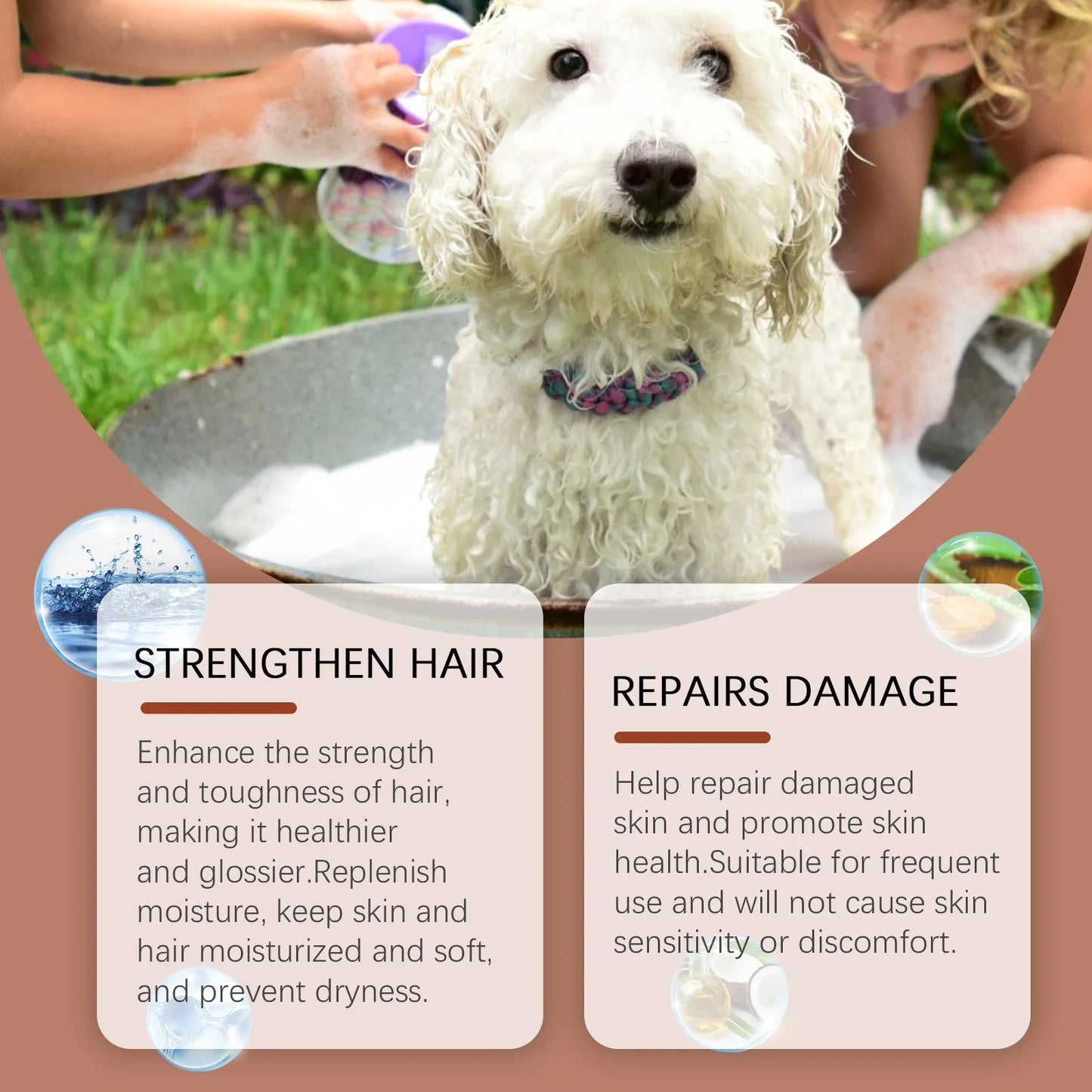 Pet Shampoo Conditioner Moisturizing for Sensitive Skin PH Balanced Anti Itching Flea Killer Dirt Mite Removal Cat Dog Cleaning Foam