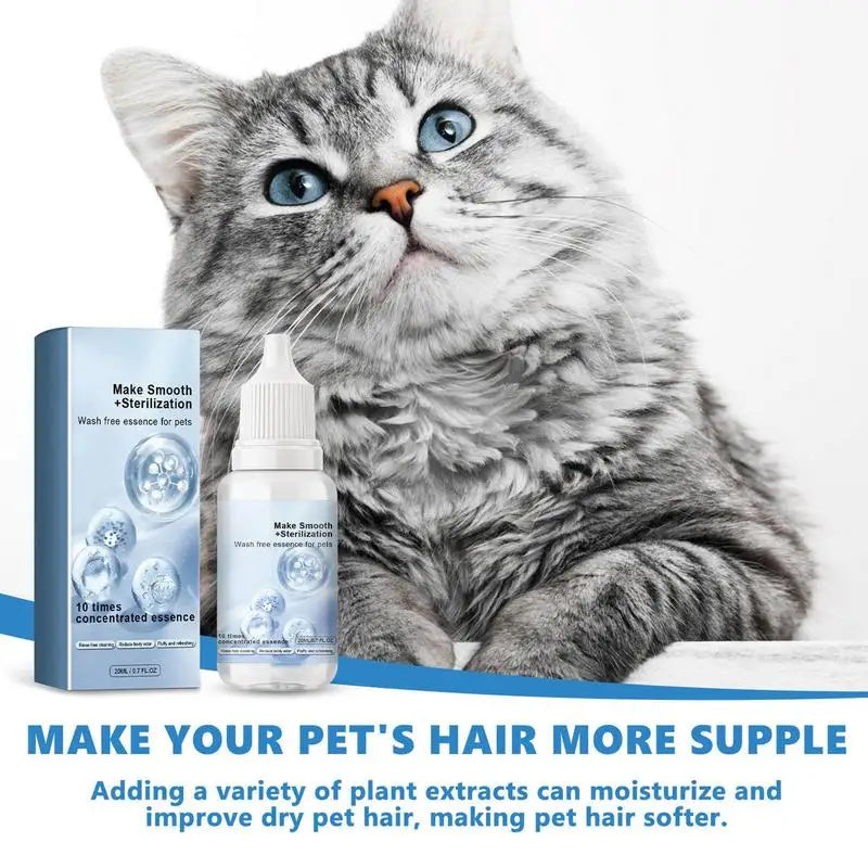 Pet Wash Free Essence Dog Cat Body Wash Hair Softening Removing Dirts Mites Deodorizing Reduce Itching Moisturizing