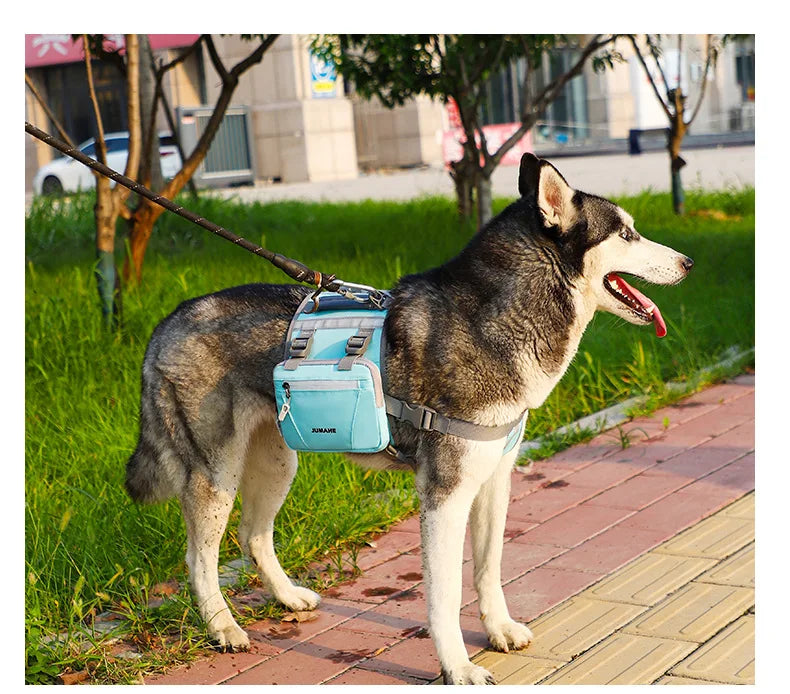 Outdoor Dog Backpack - Waterproof Reflective Tactical Saddle Bag with Double Snack Pockets for Medium & Large Dogs