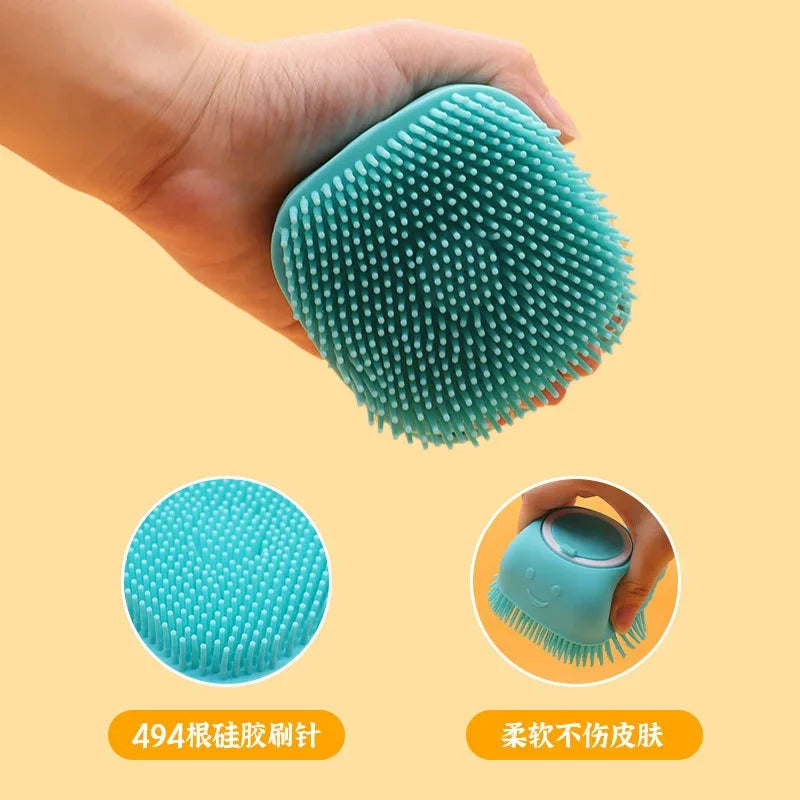 Soft Silicone Pet Brush Pet Shampoo Massager Bath Brush DispenseAr Grooming Shower Brush for Bathroom Washing