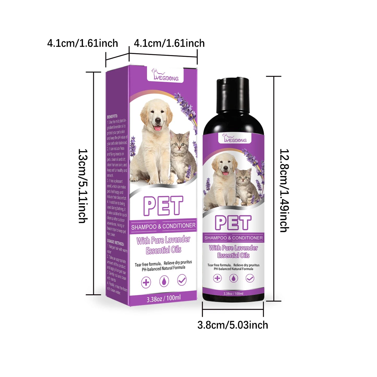 Pet Shampoo Flea Killer Hair Softening Relieve Itching Ph Balanced Cleaning Moisturizing Smooth  Shampoo for Sensitive Skin