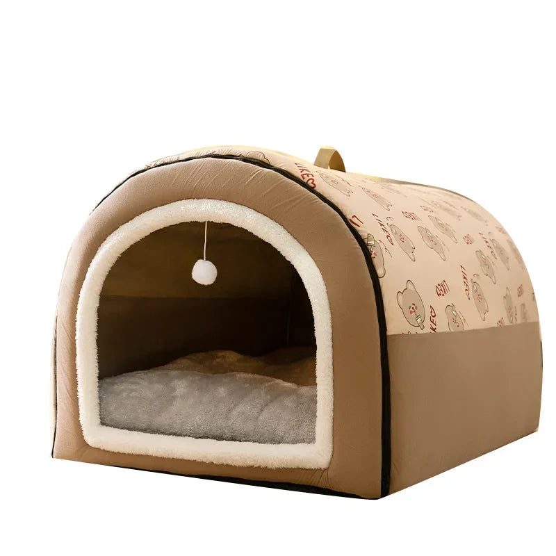 Removable & Washable Dog Bed – Large House-Style Pet Nest for Dogs & Cats