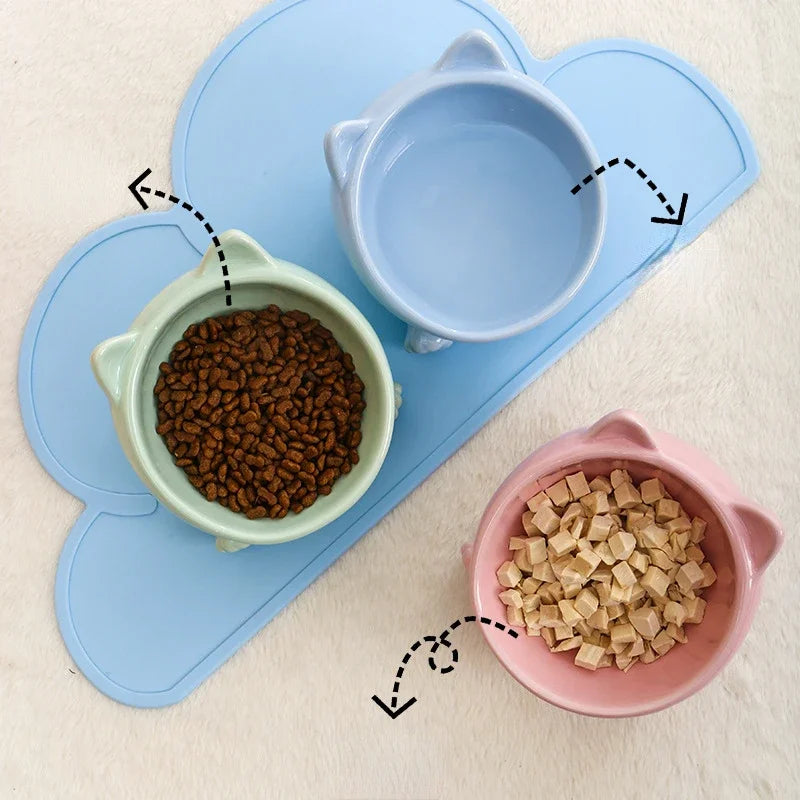 Ceramic Cat Bowl – Elevated Design for Comfort