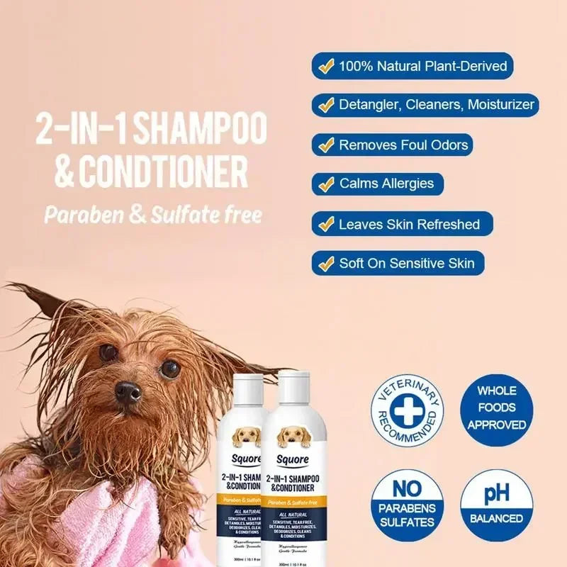 Pet Shampoo And Conditioner 2 In 1 Natural Moisturizing Shampoo Moisturizing Pett Shampoo For Sensitive Skin PH Balanced