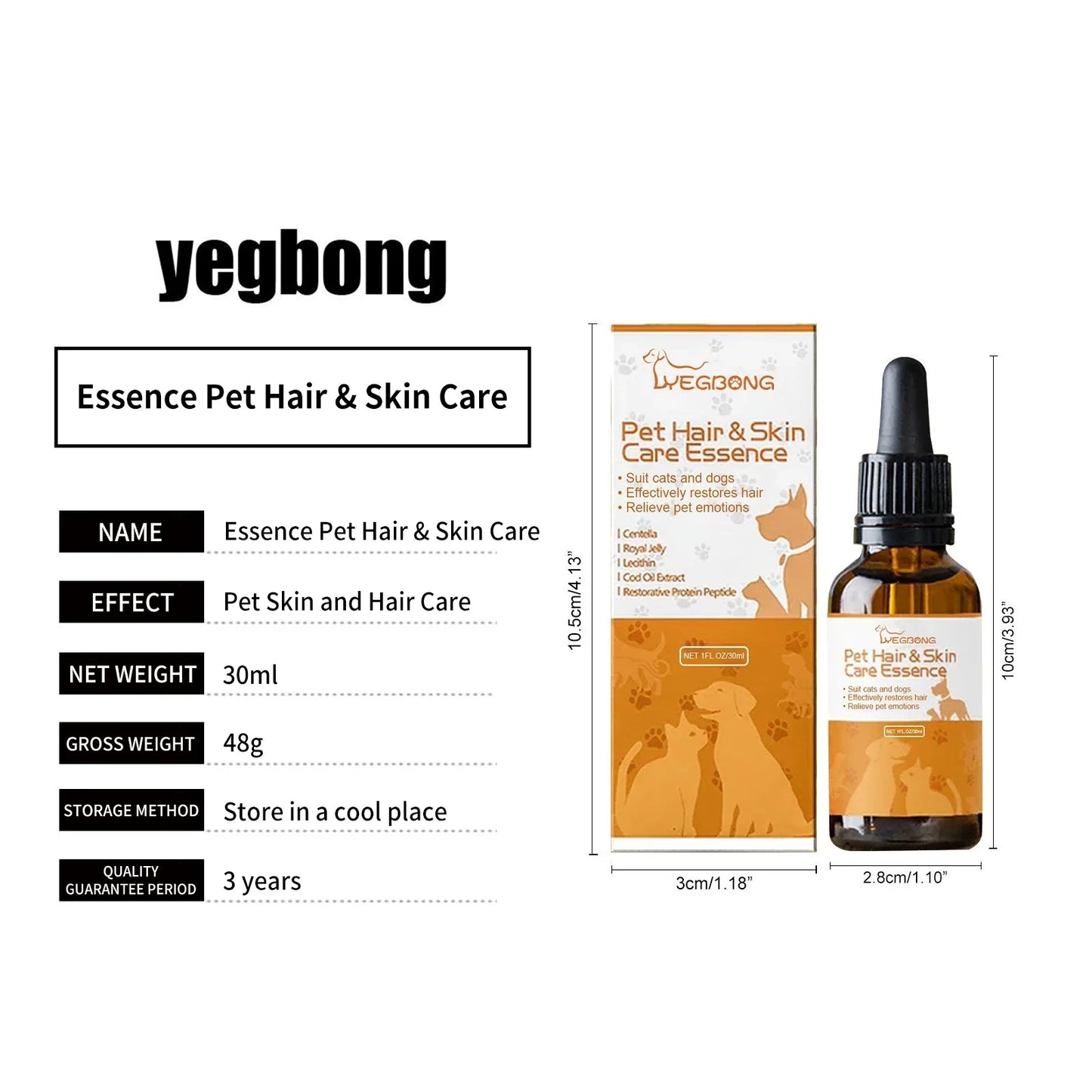 Pet Hair Care Essence Cat Hair Softening Moisturizing Coat Conditioner Itch Relief Deodorizer