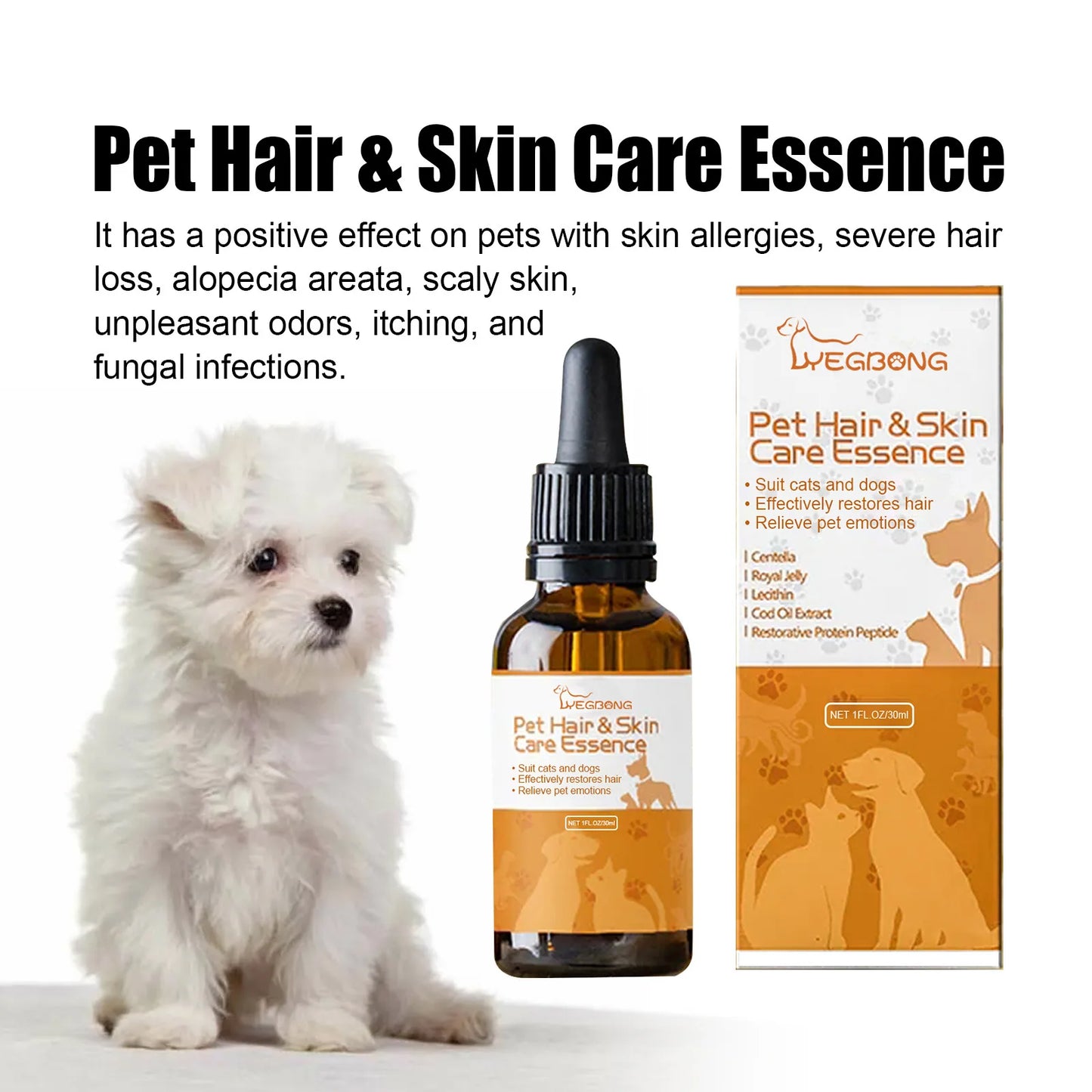 Pet Hair Care Essence Cat Hair Softening Moisturizing Coat Conditioner Itch Relief Deodorizer