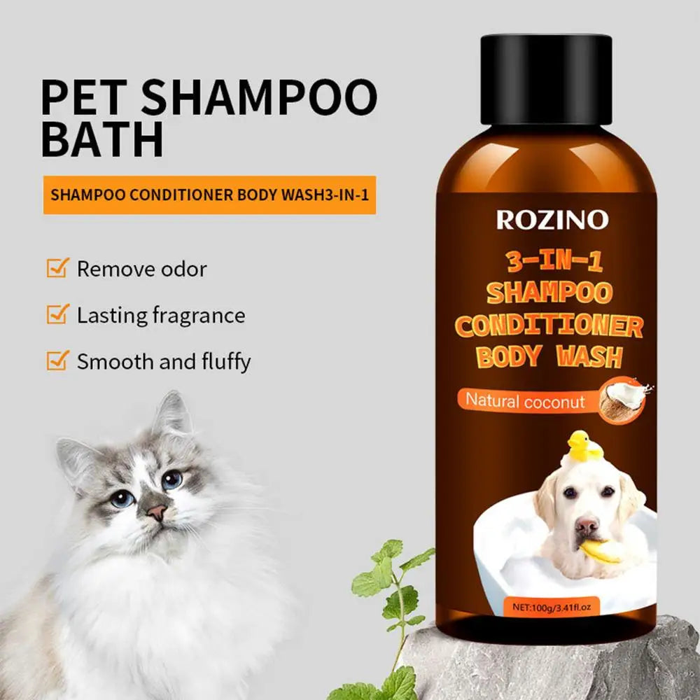 Dog Wash 3-in-1 Coconut Shampoo And Conditioner Plant-Based Organic Tearless Moisturizer Dog Cat Shampoo And Conditioner Carpet