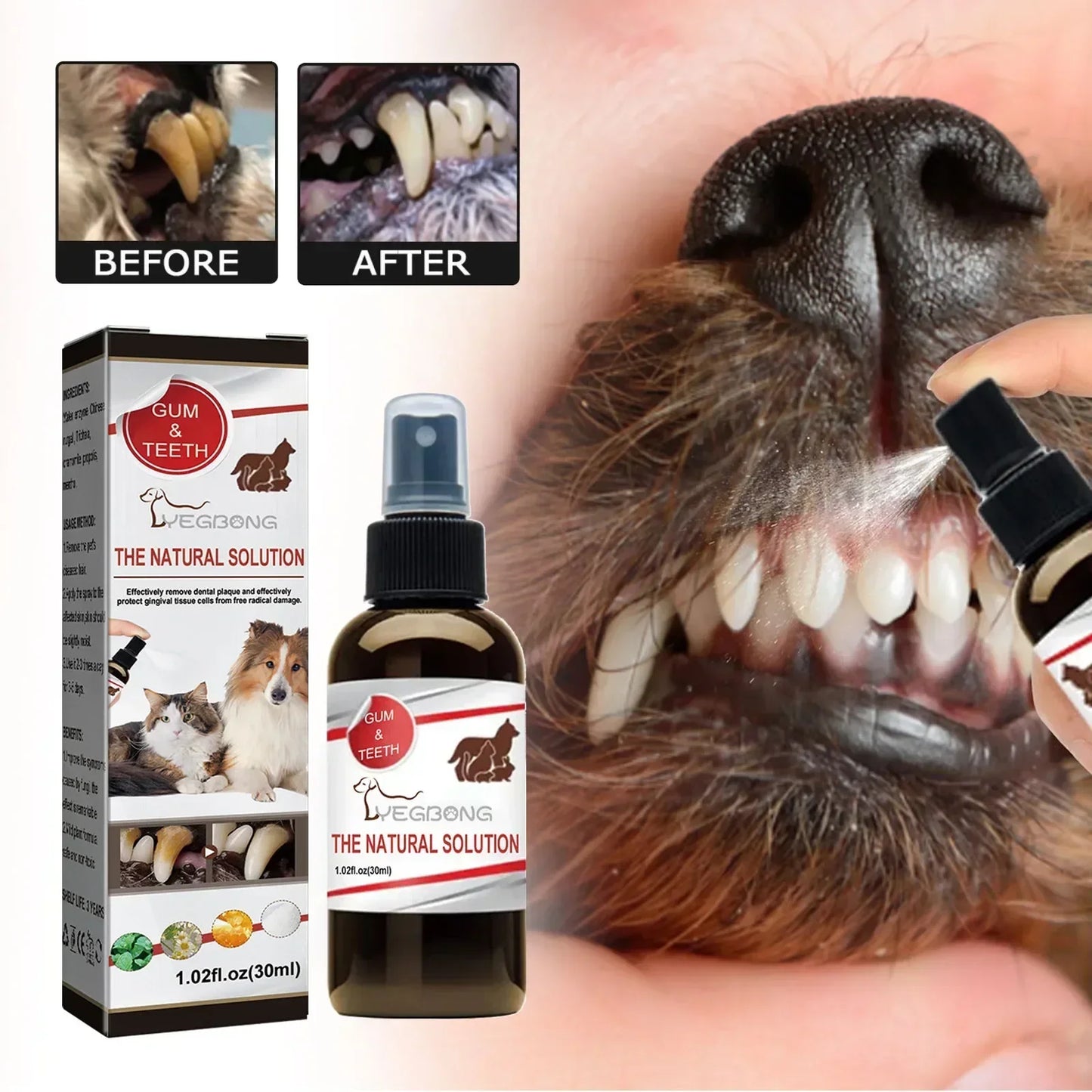 Pet Tooth Cleaning Spray 30ml Dogs Cats Oral Care Dental Deodorizer Refreshing Breath Freshener Pet Supplies