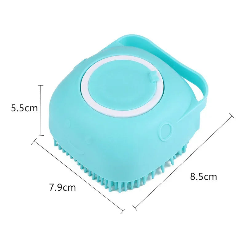 Soft Silicone Pet Brush Pet Shampoo Massager Bath Brush DispenseAr Grooming Shower Brush for Bathroom Washing