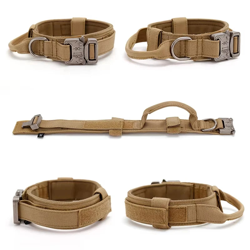 Duarable Military Tactical Dog Collar Adjustable Nylon Collar Size M, L, XL