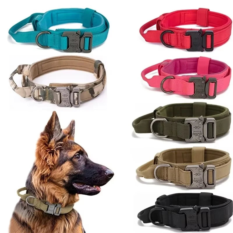 Duarable Military Tactical Dog Collar Adjustable Nylon Collar Size M, L, XL