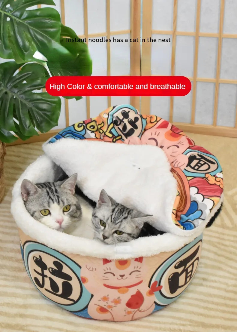 Instant Noodle Cat House - Cute and Comfortable Detachable Cat Sofa Bed, Soft Pet Nest