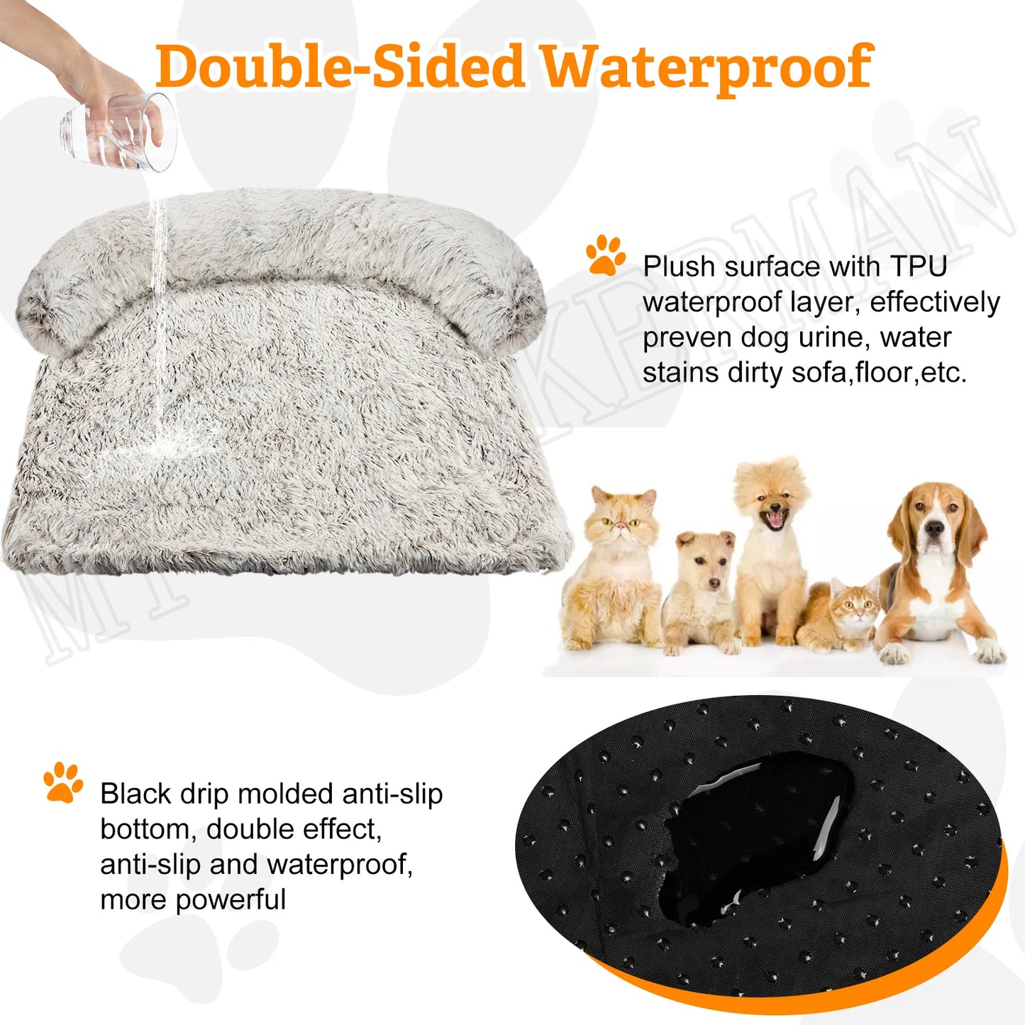 Corduroy Dog Bed Mat - Breathable, Washable Pet Bed with Non-Slip Design for All Seasons S-XXL