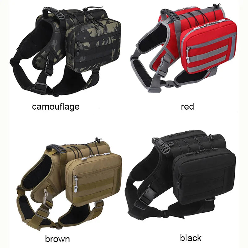 Tactical Dog Harness Backpack - For Medium to Large Dogs