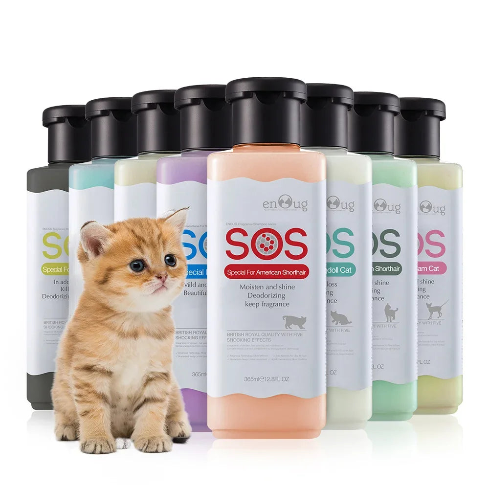 Pet Cat Special Shampoo – Decontamination, Whitening, and Fragrance | Sterilizing and Insect-Repellent Shower Gel for Cats