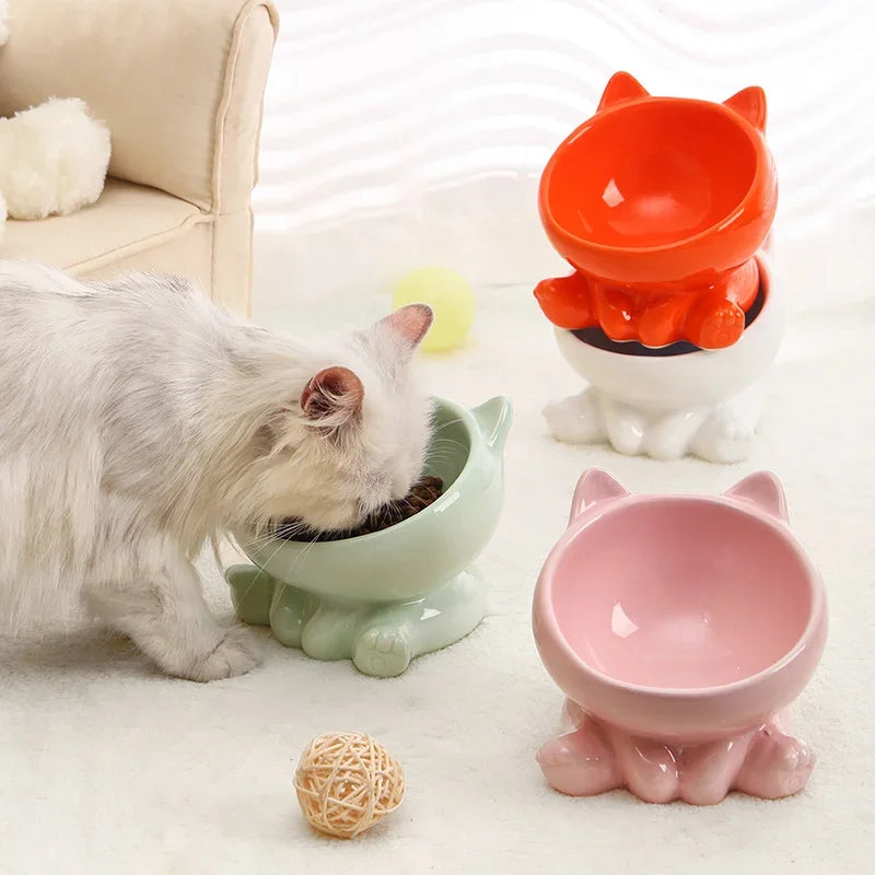 Ceramic Cat Bowl – Elevated Design for Comfort