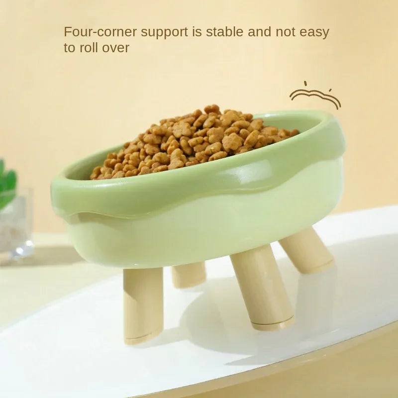 Raised Stand Pet Food Bowl for Dogs and Cats Protects Cervical Vertebra Eye Catching Short Size Pet Products