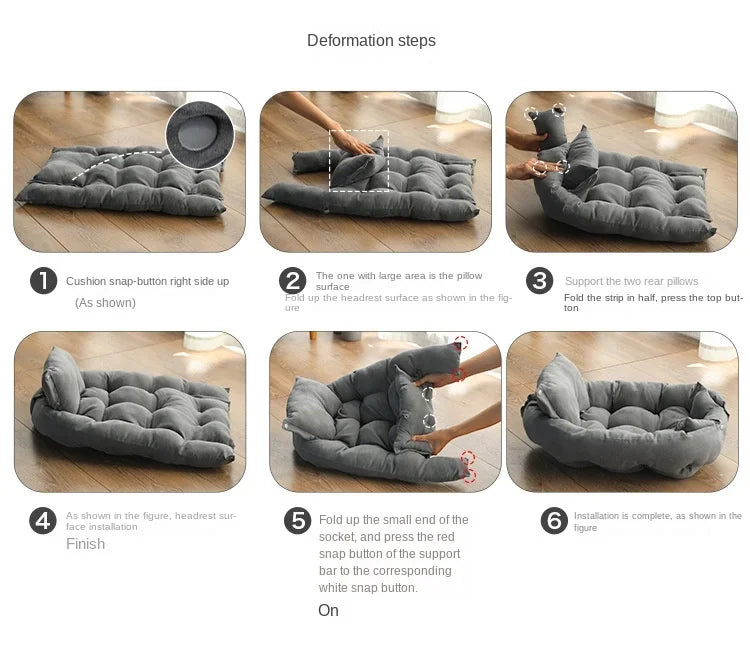 Multi-Functional Folding Pet Sofa – Deformable Kennel Mat & Dog Bed House