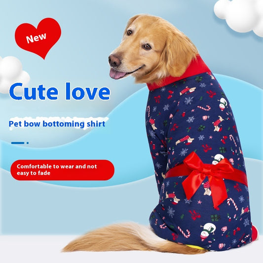 Anti-bont pyjama strik decoratie grote hond viervoeter huisdier kleding